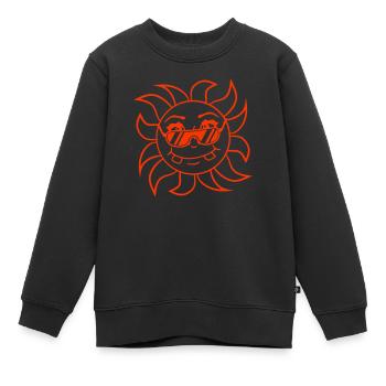 Sun Funny Face Smile Comic Sunglasses - Kids Premium Organic Sweatshirt - black - Front - AI Model Kid Female (0cm)