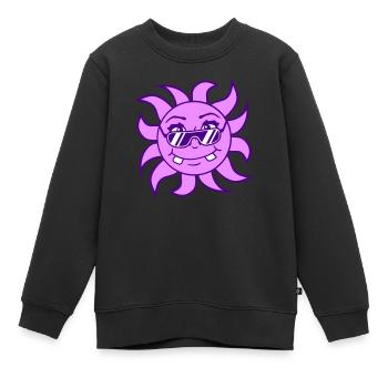 Sun Funny Face Smile Comic Sunglasses - Kids Premium Organic Sweatshirt - black - Front - AI Model Kid Female (0cm)