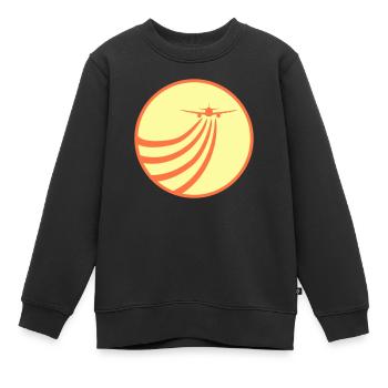 Airplane Flying In The Sun Flying Stripe Round - Kids Premium Organic Sweatshirt - black - Front - AI Model Kid Female (0cm)