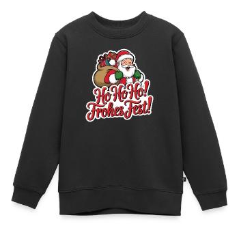Weihnachtsmann – Ho Ho Ho! Frohes Fest - Kinder Premium Organic Sweatshirt - Schwarz - Vorne - AI Model Kid Female (0cm)