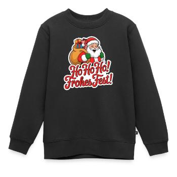 Weihnachtsmann – Ho Ho Ho! Frohes Fest - Kinder Premium Organic Sweatshirt - Schwarz - Vorne - AI Model Kid Female (0cm)
