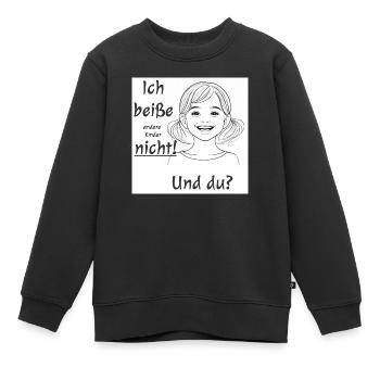 Ich beiße nicht - Mädchen-Motiv - Kinder Premium Organic Sweatshirt - Schwarz - Vorne - AI Model Kid Female (0cm)