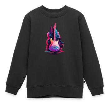 Guitare Rock Musique - Sweat Premium enfant bio - noir - Devant - AI Model Kid Female (0cm)