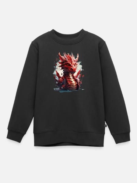 Drache - Kinder Premium Organic Sweatshirt - Schwarz