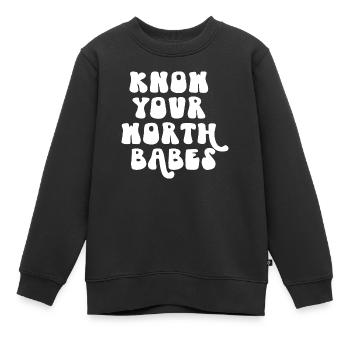 Kenne deinen Wert Babes - Kinder Premium Organic Sweatshirt - Schwarz - Vorne - AI Model Kid Female (0cm)