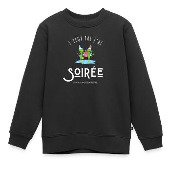 Ich kann nicht, ich hatte einen Abend mit Außerirdischen - Kinder Premium Organic Sweatshirt - Schwarz - Vorne - AI Model Kid Female (0cm)
