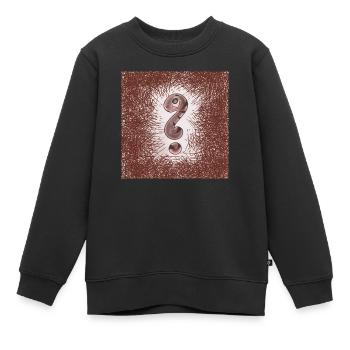 Süße Fragezeichen Schlange braun - Kinder Premium Organic Sweatshirt - Schwarz - Vorne - AI Model Kid Female (0cm)
