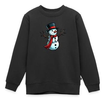 Schneemann - Kinder Premium Organic Sweatshirt - Schwarz - Vorne - AI Model Kid Female (0cm)