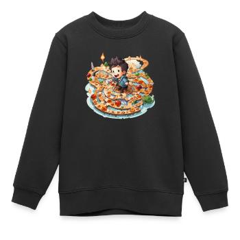 Le coureur de labyrinthe - Sweat Premium enfant bio - noir - Devant - AI Model Kid Female (0cm)