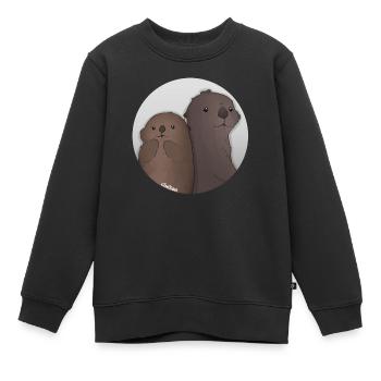 Tazz Talks | Luna and Tofi - Kids Premium Organic Sweatshirt - black - Front - AI Model Kid Female (0cm)