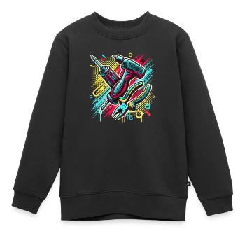 Craftsman Tool - Kids Premium Organic Sweatshirt - black - Front - AI Model Kid Female (0cm)