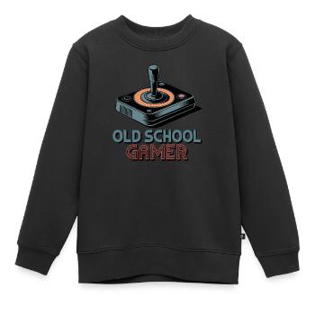 Old School Gamer – Joystick rétro - Sweat Premium enfant bio - noir - Devant - AI Model Kid Female (0cm)