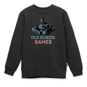 Old School Gamer – Joystick rétro - Sweat Premium enfant bio - noir - Devant - AI Model Kid Female (0cm)
