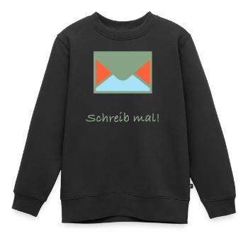 Envelope with the lettering write! - Kids Premium Organic Sweatshirt - black - Front - AI Model Kid Female (0cm)