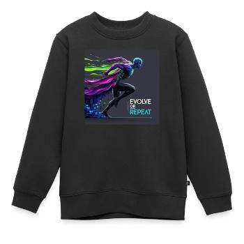Evolve or Repeat - Kinder Premium Organic Sweatshirt - Schwarz - Vorne - AI Model Kid Female (0cm)
