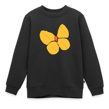 Un papillon jaune - Sweat Premium enfant bio - noir - Devant - AI Model Kid Female (0cm)