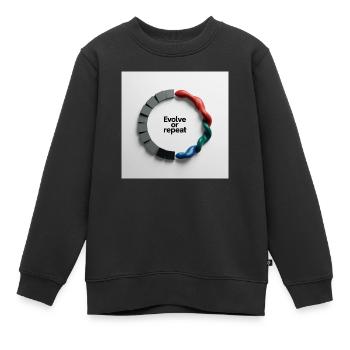 Evolve or Repeat - Kinder Premium Organic Sweatshirt - Schwarz - Vorne - AI Model Kid Female (0cm)