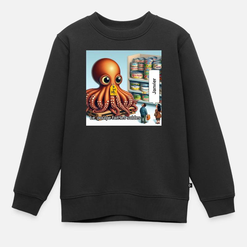 1janvier - Sweat Premium enfant bio - noir