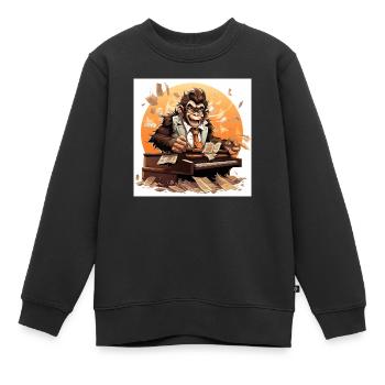 Der Koffein-Maestro - Kinder Premium Organic Sweatshirt - Schwarz - Vorne - AI Model Kid Female (0cm)