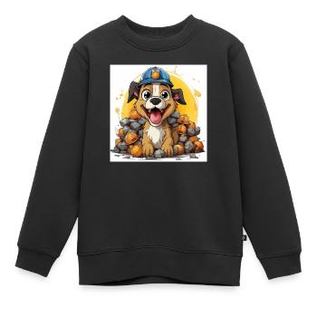 Le constructeur canin - Sweat Premium enfant bio - noir - Devant - AI Model Kid Female (0cm)