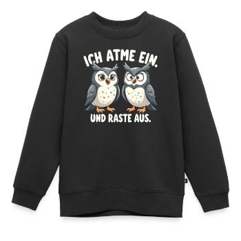 ich atme ein und raste aus lustige - Kinder Premium Organic Sweatshirt - Schwarz - Vorne - AI Model Kid Female (0cm)