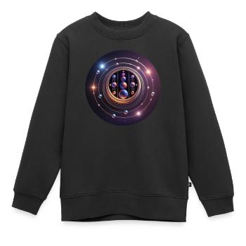 Kornkreis Windmill Hill, UK, 06.08.2009 - Kinder Premium Organic Sweatshirt - Schwarz - Vorne - AI Model Kid Female (0cm)