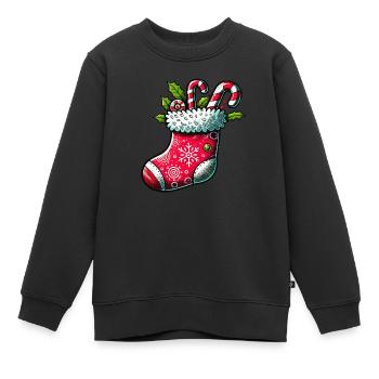 Chaussette de Noël - Sweat Premium enfant bio - noir - Devant - AI Model Kid Female (0cm)