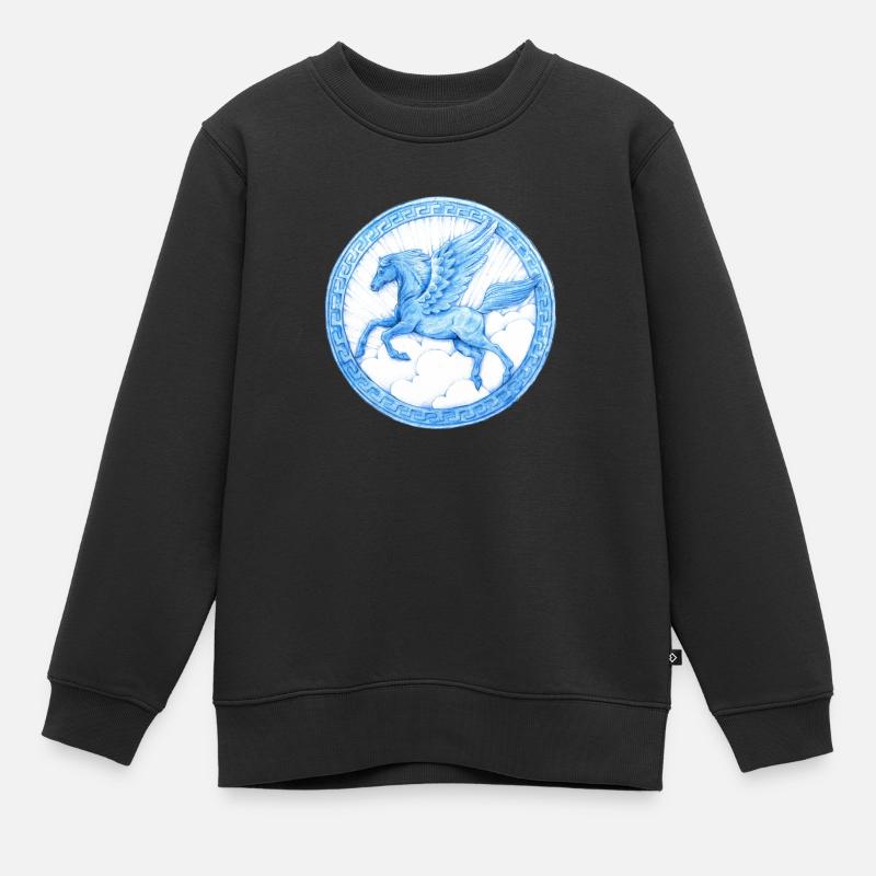 Pégase - Sweat Premium enfant bio - noir