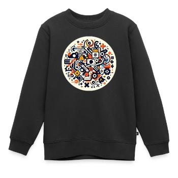 Symphonie abstraite de la technologie - Sweat Premium enfant bio - noir - Devant - AI Model Kid Female (0cm)