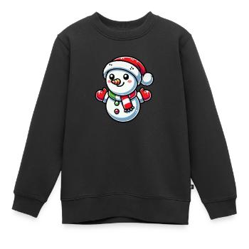 Schneemann - Kinder Premium Organic Sweatshirt - Schwarz - Vorne - AI Model Kid Female (0cm)