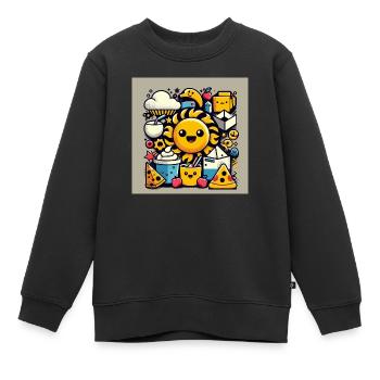 Lucky Sun und Freunde - Kinder Premium Organic Sweatshirt - Schwarz - Vorne - AI Model Kid Female (0cm)