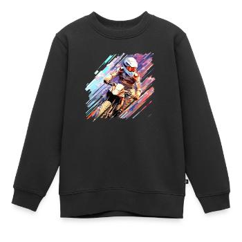 Motocross Racing Fast Speed Wettbewerb Zusammenfassung - Kinder Premium Organic Sweatshirt - Schwarz - Vorne - AI Model Kid Female (0cm)