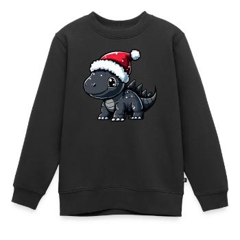 Dinosaurier stegosaurus Weihnachten - Kinder Premium Organic Sweatshirt - Schwarz - Vorne - AI Model Kid Female (0cm)