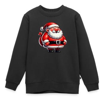 Weihnachtsmann Cartoon - Kinder Premium Organic Sweatshirt - Schwarz - Vorne - AI Model Kid Female (0cm)
