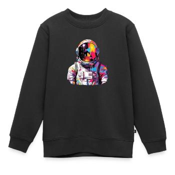 Astronaute Spaceman World Adventure Discovery - Sweat Premium enfant bio - noir - Devant - AI Model Kid Female (0cm)