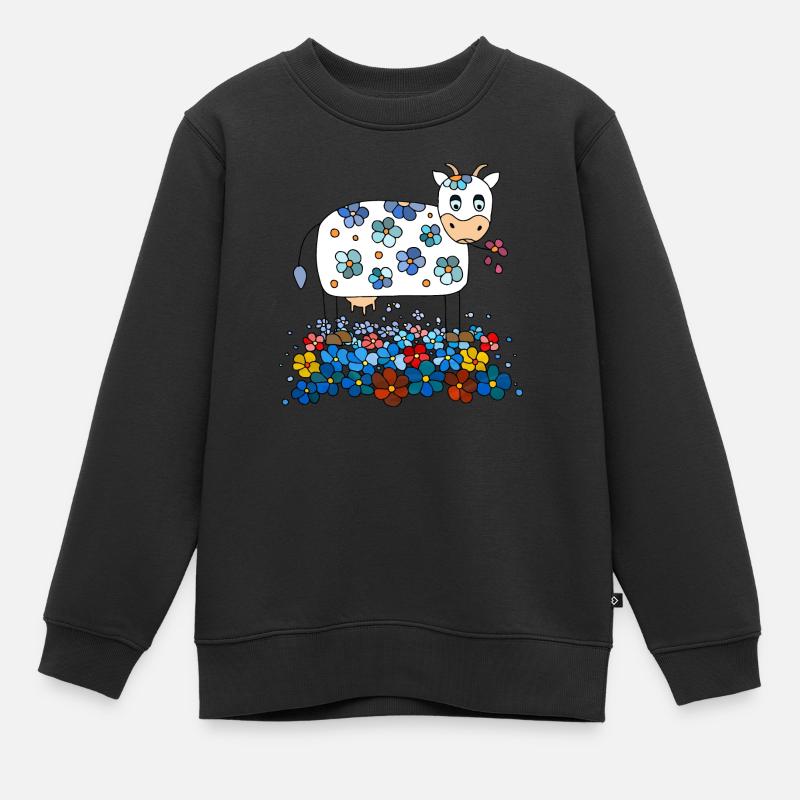 Vache - Sweat Premium enfant bio - noir