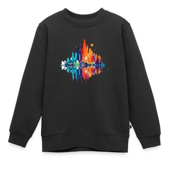 Bâtiments Paysage urbain Moderne Gratte-ciel Ville - Sweat Premium enfant bio - noir - Devant - AI Model Kid Female (0cm)