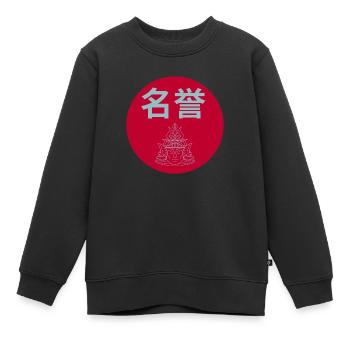 Ehre Kanji - Kinder Premium Organic Sweatshirt - Schwarz - Vorne - AI Model Kid Female (0cm)