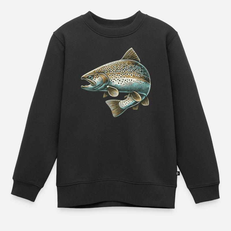 Saumon - Sweat Premium enfant bio - noir
