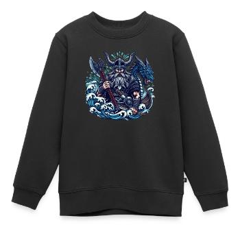 Wikinger Logo - Kinder Premium Organic Sweatshirt - Schwarz - Vorne - AI Model Kid Female (0cm)