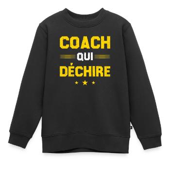 Coach Wer - Kinder Premium Organic Sweatshirt - Schwarz - Vorne - AI Model Kid Female (0cm)