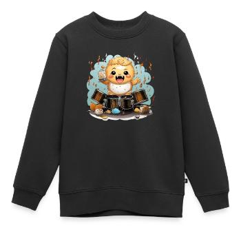 Der stachelige Perkussionist - Kinder Premium Organic Sweatshirt - Schwarz - Vorne - AI Model Kid Female (0cm)