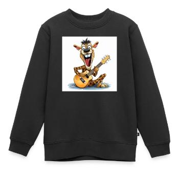 La girafe qui gratte le cou - Sweat Premium enfant bio - noir - Devant - AI Model Kid Female (0cm)