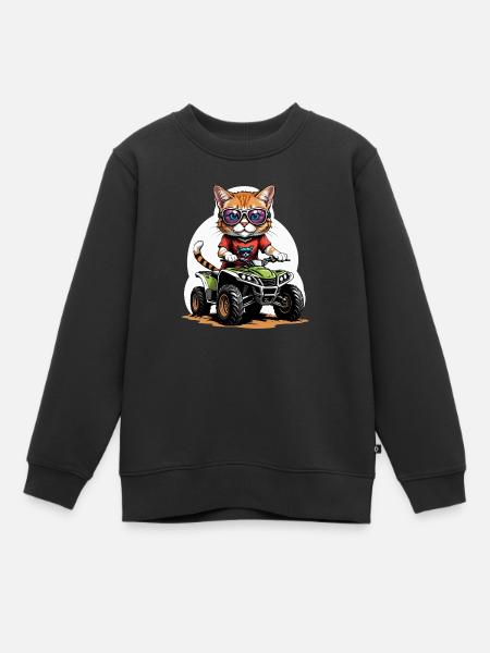 Cat Quad Cat Gift Moto Supermotard - Sweat Premium enfant bio - noir