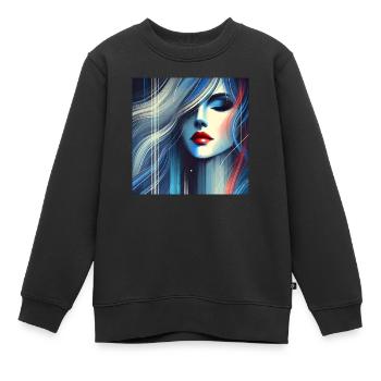 Éclipse Chromatique - Sweat Premium enfant bio - noir - Devant - AI Model Kid Female (0cm)
