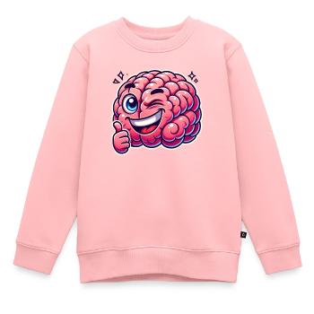 Intelligentes Gehirn - Kinder Premium Organic Sweatshirt - Rosa - Vorne - AI Model Kid Female (0cm)
