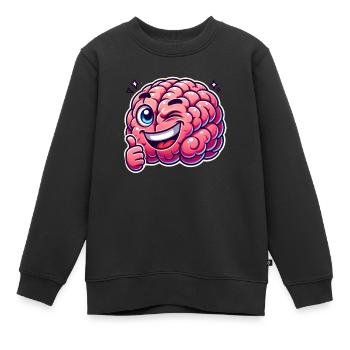 Intelligentes Gehirn - Kinder Premium Organic Sweatshirt - Schwarz - Vorne - AI Model Kid Female (0cm)