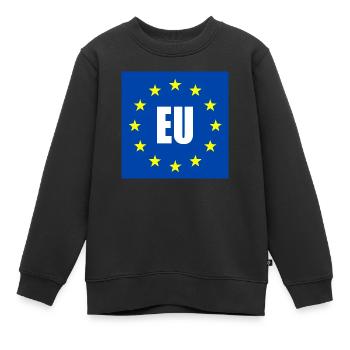 Eu flagge - Kinder Premium Organic Sweatshirt - Schwarz - Vorne - AI Model Kid Female (0cm)