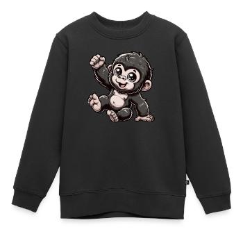 Gorille Enfant - Sweat Premium enfant bio - noir - Devant - AI Model Kid Female (0cm)