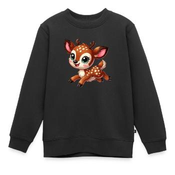 Hirsche jung - Kinder Premium Organic Sweatshirt - Schwarz - Vorne - AI Model Kid Female (0cm)